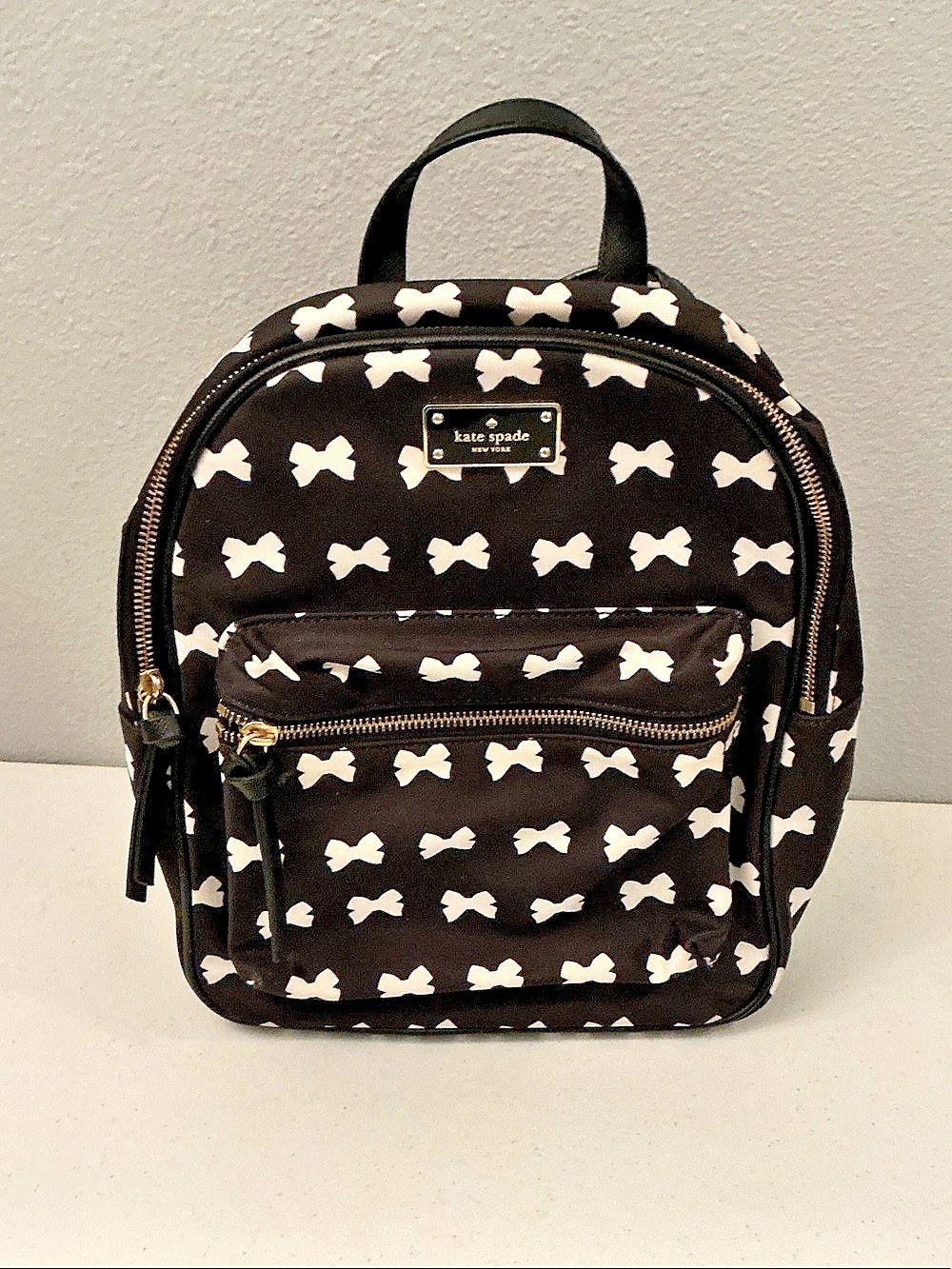 kate spade Bow Print Backpack in Black & White Like New